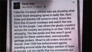Mansfield Lessor Kevin Ruic racist posts on Facebook